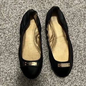 Black Coach Ballet Flats
